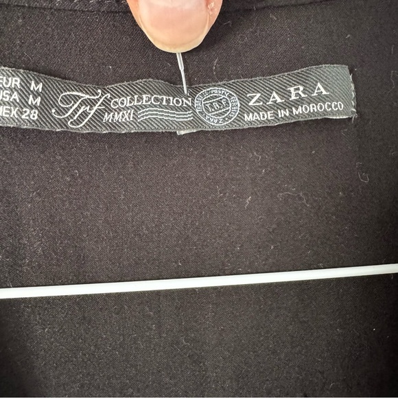 Zara Collection Black Tie-Front Blouse – Women’s M - Picture 2 of 4